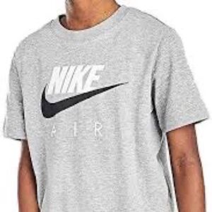 Nike Air Gray Graphic Tee Size Large Logo T Shirt Athletic Casual Short Sleeve
